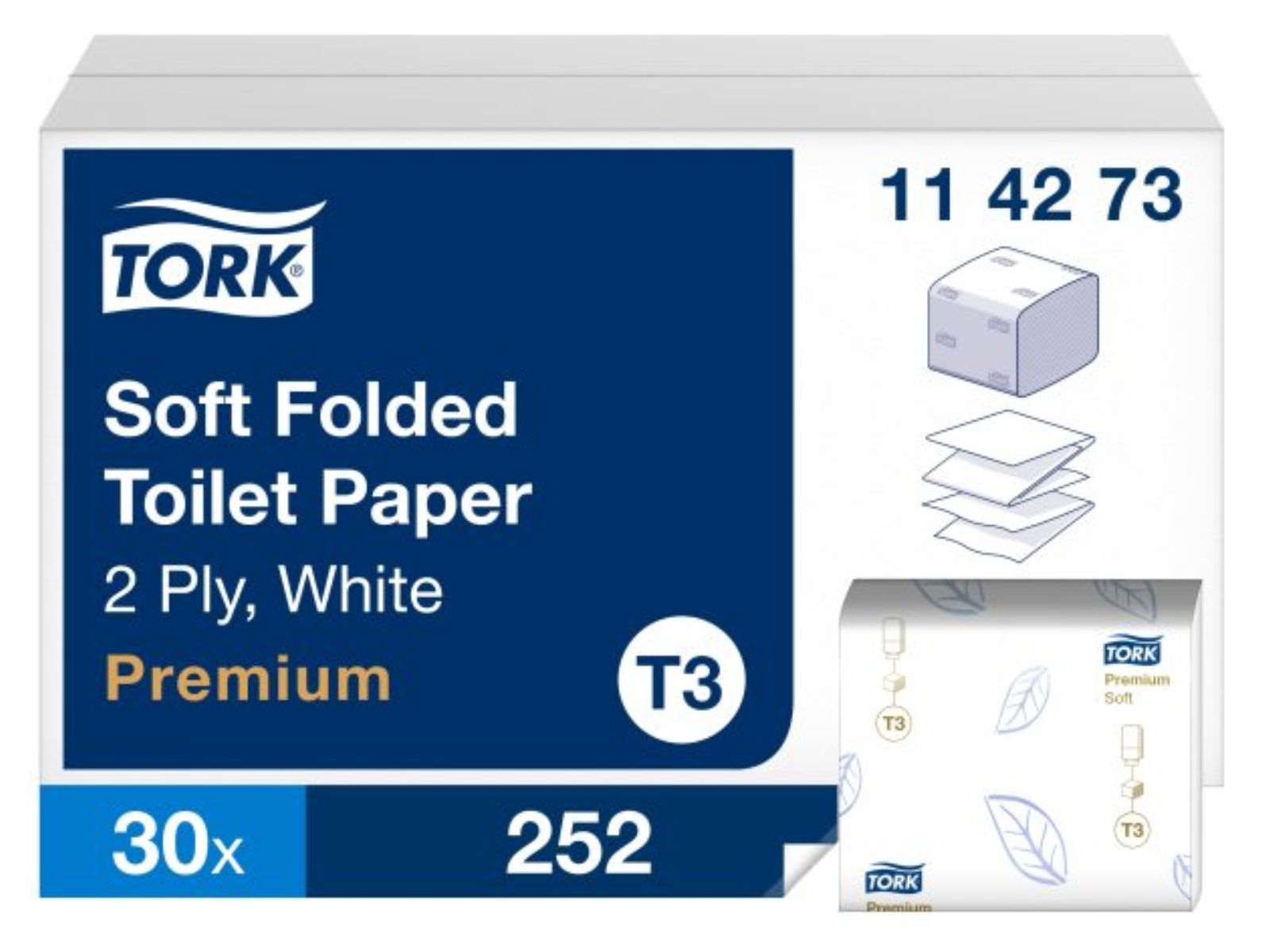 Papier toaletowy w listkach Tork 114273 Premium T3 x30